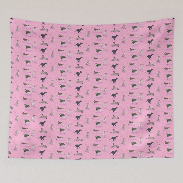 Item preview, Whippets-a-plenty pink designed and sold by Kaiyatal.