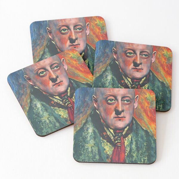 Item preview, Painting of Aleister Crowley The Great Beast of Thelema painted in a Surrealist and Impressionist style designed and sold by Ataraxia  Apparel.