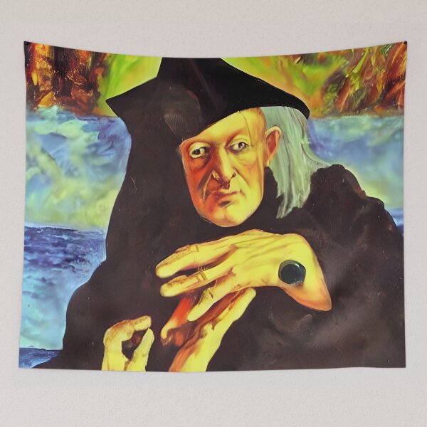 Item preview, Aleister Crowley The Great Beast of Thelema painted in a Surrealist and Impressionist style designed and sold by Ataraxia  Apparel.
