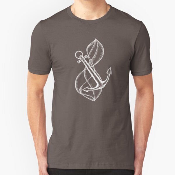 Wellen und Anker Design - white Slim Fit T-Shirt
