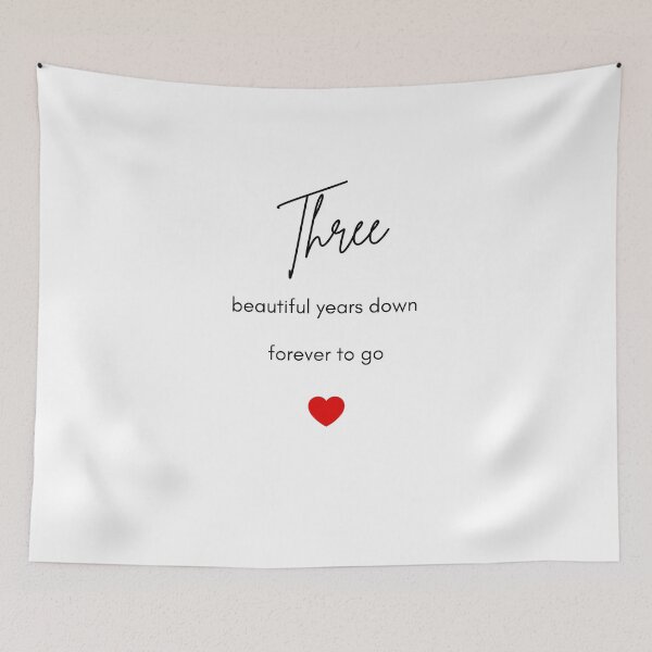 Item preview, third Anniversary Card, Three Years Down Forever To Go, 3rd Anniversary Gift, Card For Boyfriend, Card For Girlfriend, 3rd Anniversary Card designed and sold by helkav.