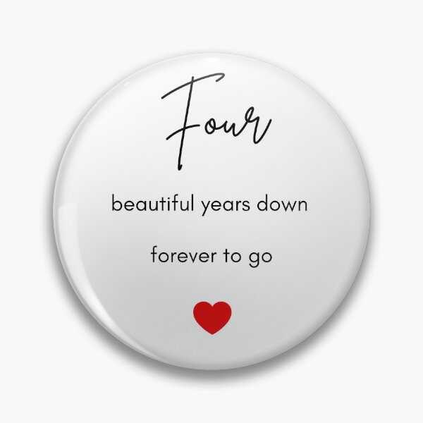 Item preview, fourth Anniversary Card, Four Years Down Forever To Go, 4th Anniversary Gift, Card For Boyfriend, Card For Girlfriend, 4th Anniversary Card designed and sold by helkav.