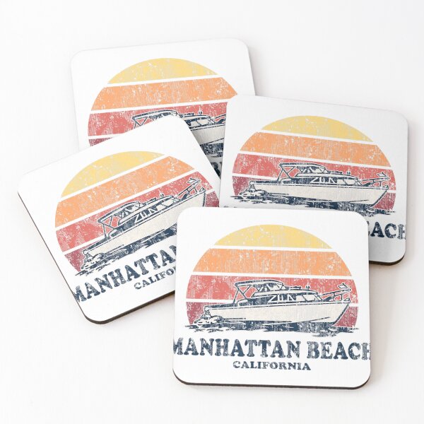 Item preview, Manhattan Beach CA Vintage Boating 70s Retro Boat Design  designed and sold by satenadisoa.