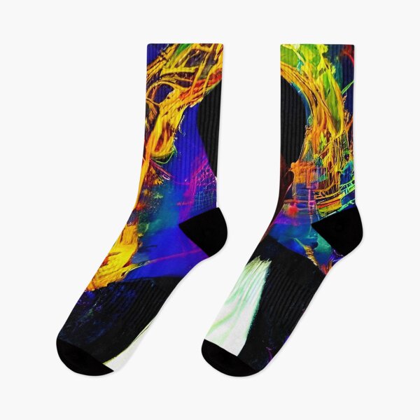 Item preview, Cyberpunk Aleister Crowley The Great Beast of Thelema painted in a Surrealist and Impressionist style designed and sold by Ataraxia  Apparel.