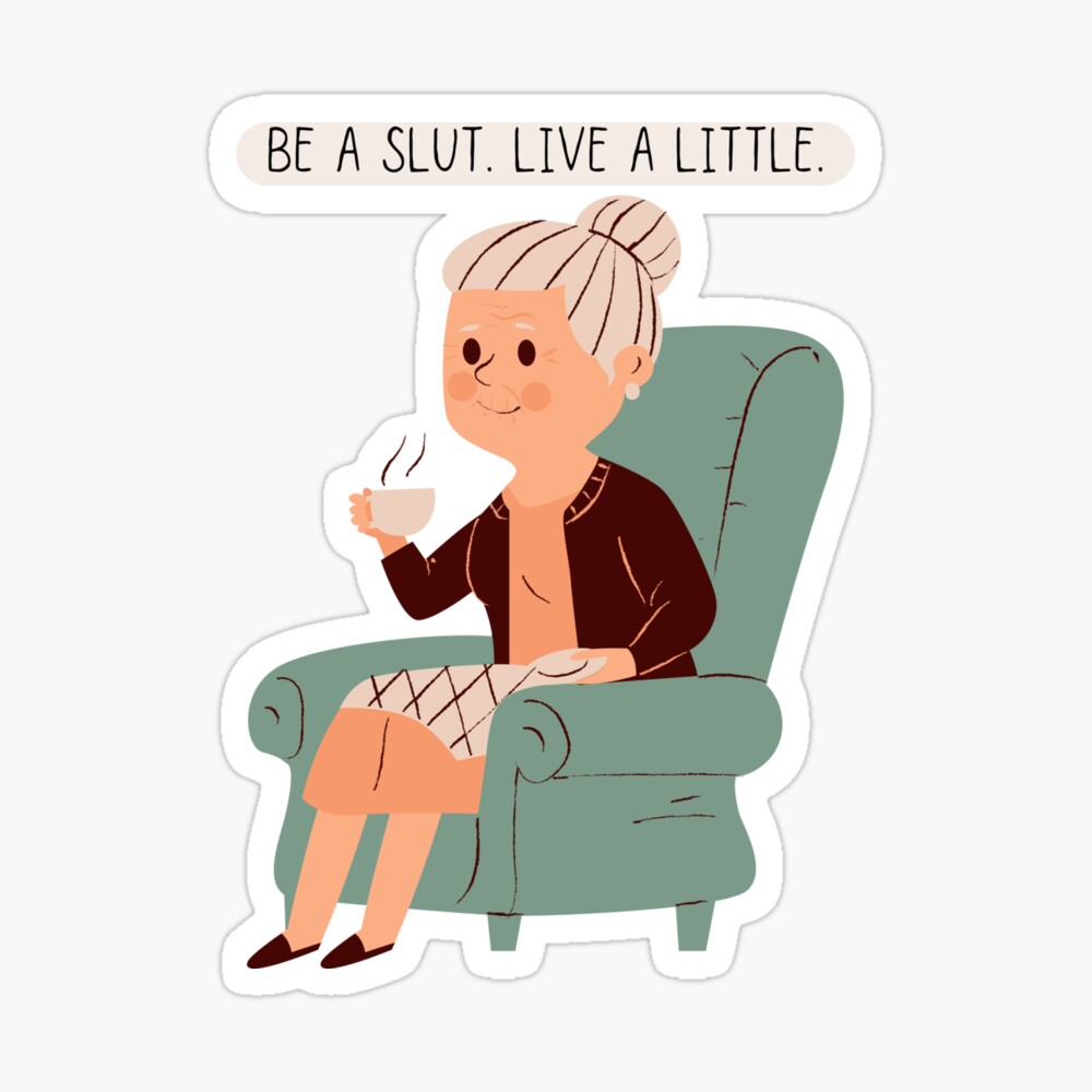 Funny Cartoon Slut Gifts for Girlfriends; Old Lady giving sex advice./ picture