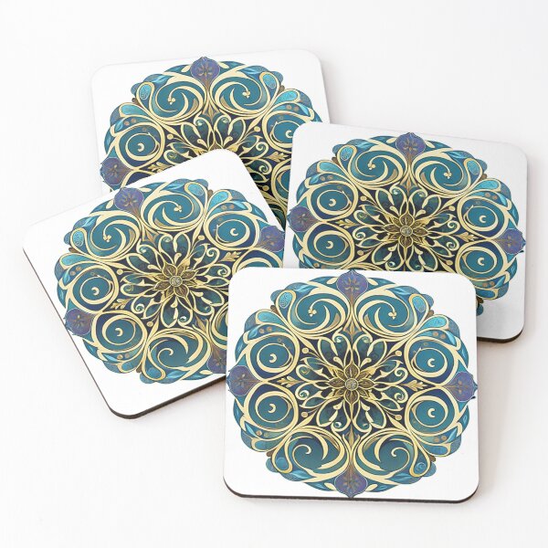 Item preview, Vintage Art Nouveau Alphonse Mucha Inspired Circular Flower Pattern designed and sold by entwithanaxe.