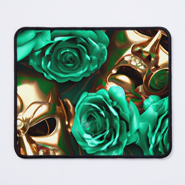 Item preview,  Metallic Green and gold Roses Tiki mask designed and sold by Itzjustlife.
