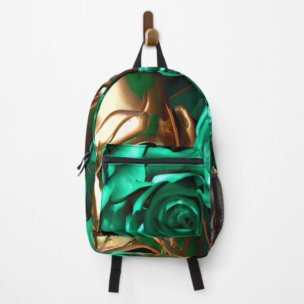 Item preview, Metallic Green and gold Roses Tiki mask designed and sold by Itzjustlife.