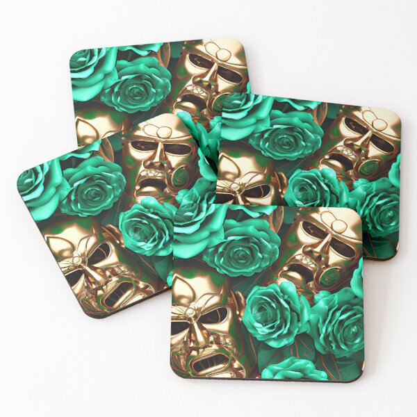 Item preview,  Metallic Green and gold Roses Tiki mask designed and sold by Itzjustlife.