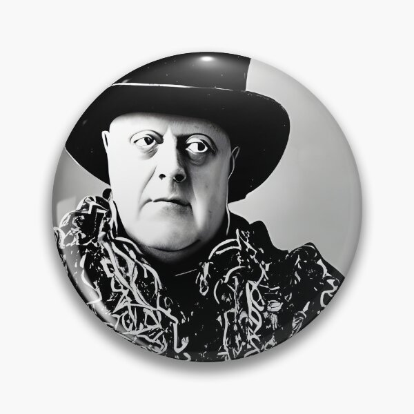 Item preview, Black and White Cyberpunk Aleister Crowley The Great Beast of Thelema painted in a Surrealist and Impressionist style designed and sold by Ataraxia  Apparel.