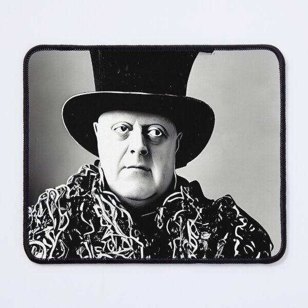 Item preview, Black and White Cyberpunk Aleister Crowley The Great Beast of Thelema painted in a Surrealist and Impressionist style designed and sold by Ataraxia  Apparel.