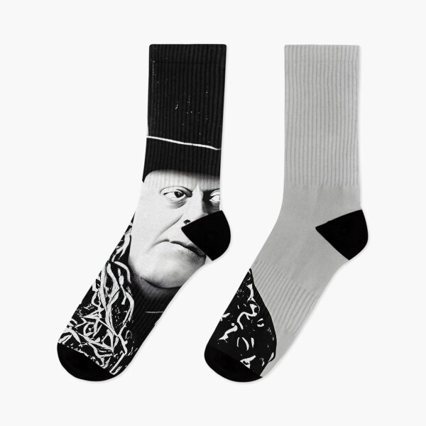 Item preview, Black and White Cyberpunk Aleister Crowley The Great Beast of Thelema painted in a Surrealist and Impressionist style designed and sold by Ataraxia  Apparel.