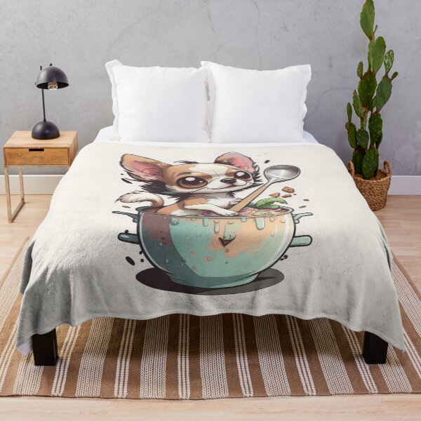 Item preview, Cute Smiling Chihuahua in a Bowl Of Soup Holding a Spoon designed and sold by quick-drops.
