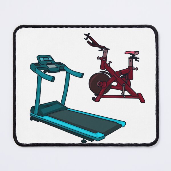 Item preview, Treadmill & spinning bike cartoon illustration designed and sold by Misscartoon.