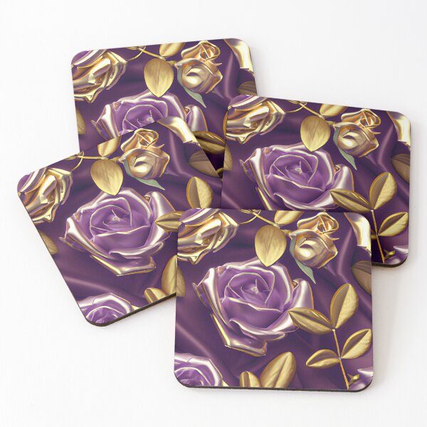 Item preview,  Metallic gold purple roses designed and sold by Itzjustlife.