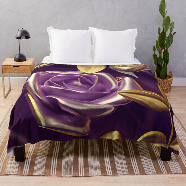 Item preview,  Metallic gold purple roses designed and sold by Itzjustlife.