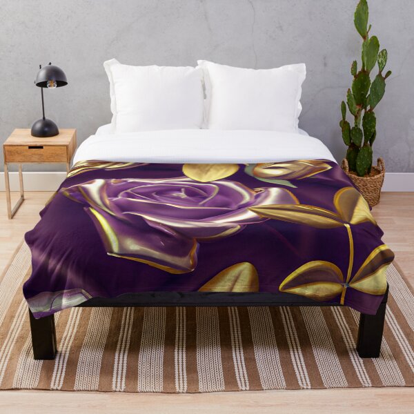 Item preview,  Metallic gold purple roses designed and sold by Itzjustlife.