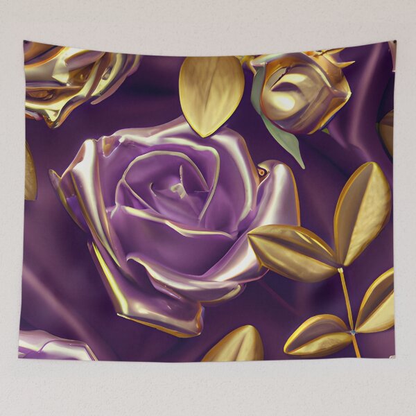 Item preview,  Metallic gold purple roses designed and sold by Itzjustlife.