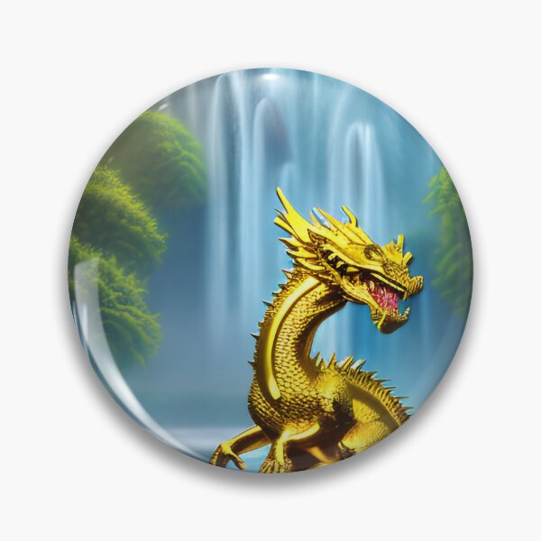Item preview,  Waterfall with a gold dragon artwork designed and sold by Itzjustlife.