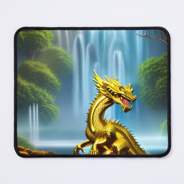 Item preview, Waterfall with a gold dragon artwork designed and sold by Itzjustlife.