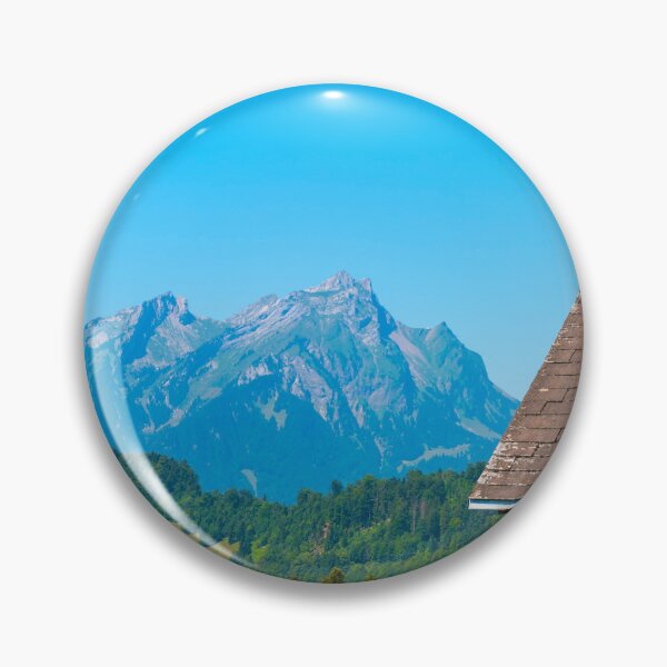 Item preview, Rooftop and Mountain Peak Pilatus with Clear Blue Sky designed and sold by Mats Silvan.