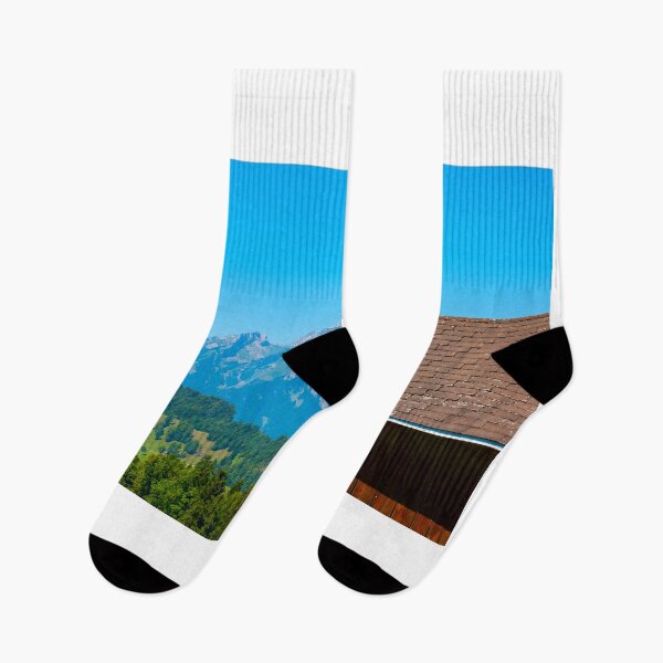 Item preview, Rooftop and Mountain Peak Pilatus with Clear Blue Sky designed and sold by Mats Silvan.