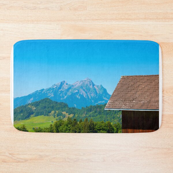 Item preview, Rooftop and Mountain Peak Pilatus with Clear Blue Sky designed and sold by Mats Silvan.