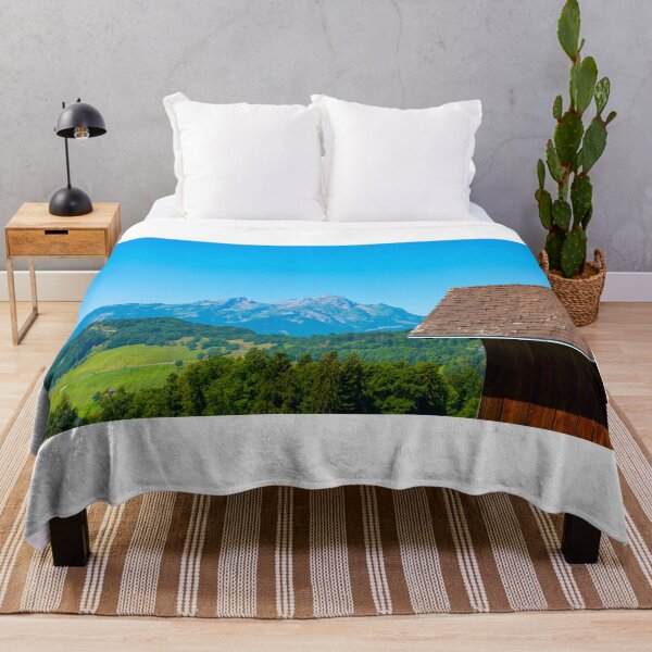 Item preview, Rooftop and Mountain Peak Pilatus with Clear Blue Sky designed and sold by Mats Silvan.