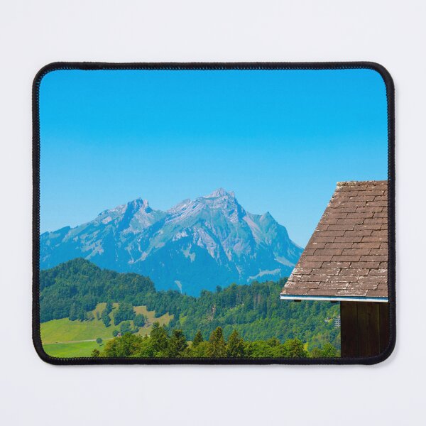 Item preview, Rooftop and Mountain Peak Pilatus with Clear Blue Sky designed and sold by Mats Silvan.