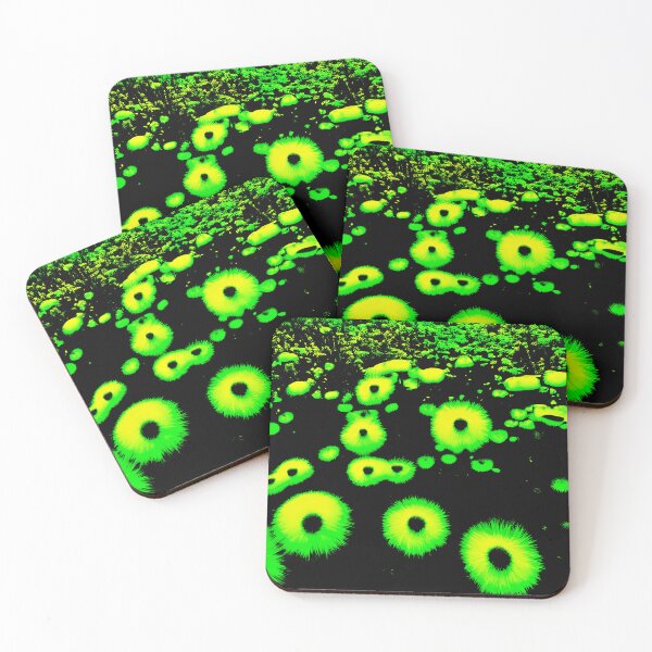 Item preview, Fluorescent Green Abstract Dandelions designed and sold by asurtiumgreen.