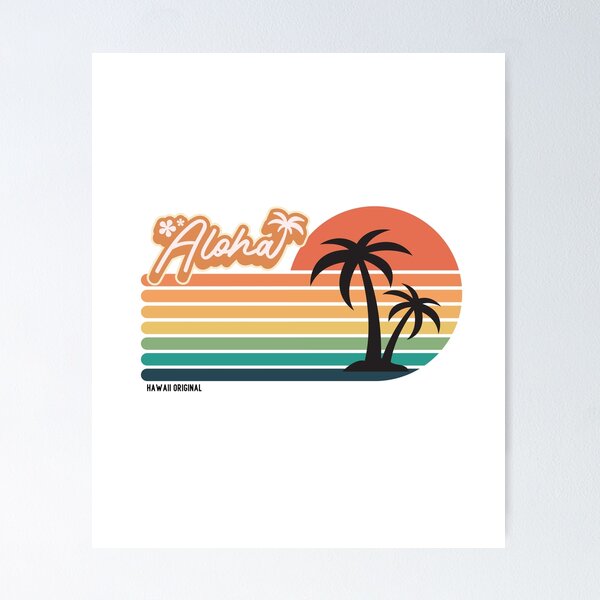 Item preview, Summer retro design, Hawaii Aloha motif designed and sold by Graphic-Guru.