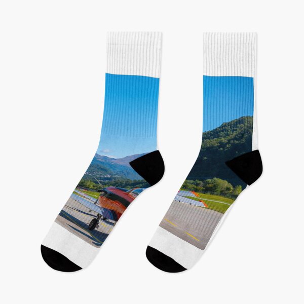 Item preview, Propeller Airplane on Airport with Mountain View in a Sunny Day with Blue Sky designed and sold by Mats Silvan.