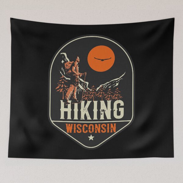 Item preview, Hiking adventure wild retro exploring Wisconsin designed and sold by HomeCoquette.