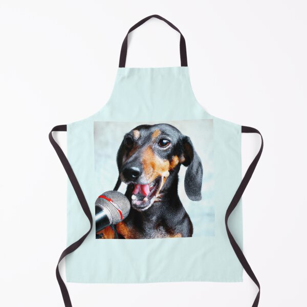 Item preview, Rock Star Dachshund Singing In A Microphone, Dog 18 designed and sold by LesTheArt.