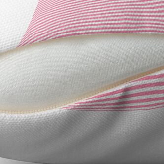 Alternate view of Pink and White Horizontal Stripes Throw Pillow