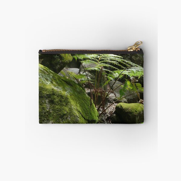 Item preview, Moss covered rocks and tree ferns designed and sold by jaynerushton.