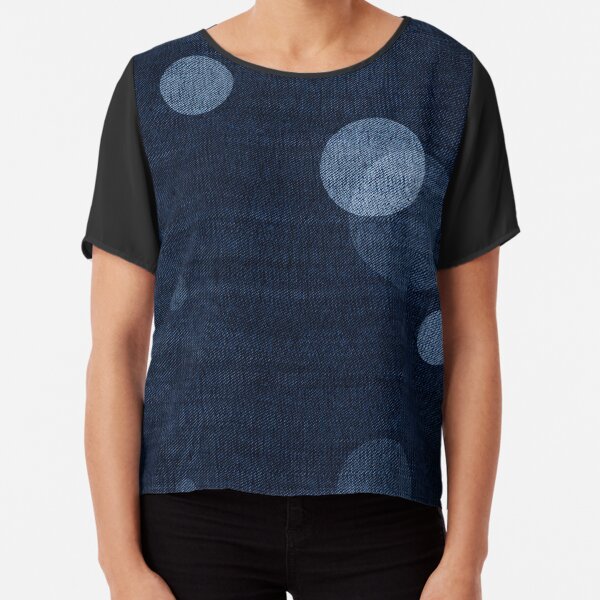 Denim Moon Chiffon Top