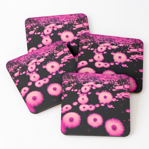 Item preview, Pink Abstract Dandelions At Night designed and sold by asurtiumgreen.