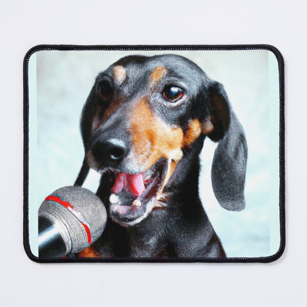 Item preview, Rock Star Dachshund Singing In A Microphone, Dog 18 designed and sold by LesTheArt.