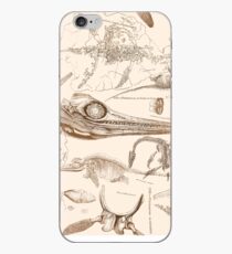 Marine Reptile Engravings Brown iPhone Case