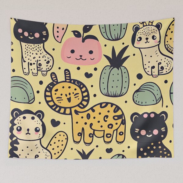 Item preview, Fine Kawaii Exotic Animal Print Pattern Digital Painting designed and sold by CodeAndColors.