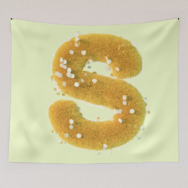 Item preview, Letter S with yellow grass and flowers uppercase white background designed and sold by Mahe-Art.