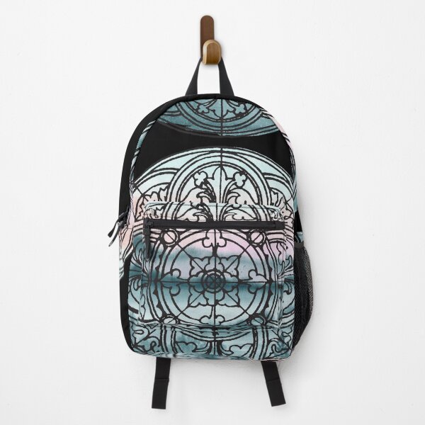 Item preview, Sunrise lake view stained glass rose window design designed and sold by NonPCTruths.