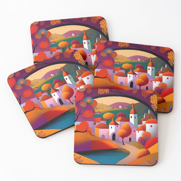 Item preview, Cute little village painting, little village art designed and sold by Orianah.