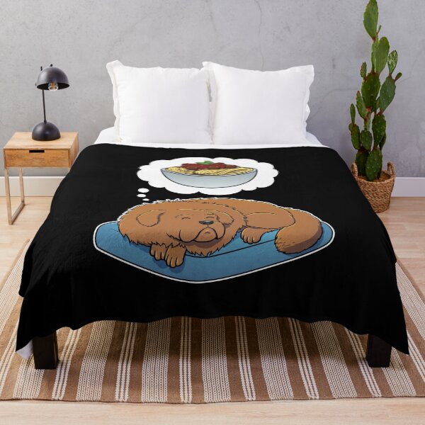 Item preview, Tibetan Mastiff dreaming about Spaghetti Meatballs designed and sold by DoggieDelights.