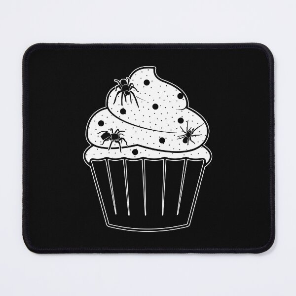 Item preview, Gothic Cupcake Pastry Lover Black White Stripes Pattern Black Spiders Sweets designed and sold by SoccaTamam.
