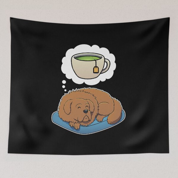 Item preview, Tibetan Mastiff dreaming about Green Tea designed and sold by DoggieDelights.