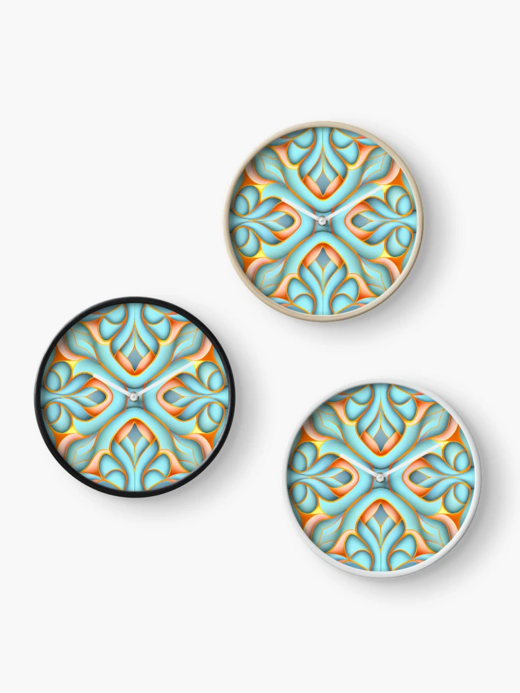 Thumbnail 3 of 4, Clock, Dynamic Pastel Transitional Pattern Digital Painting designed and sold by CodeAndColors.