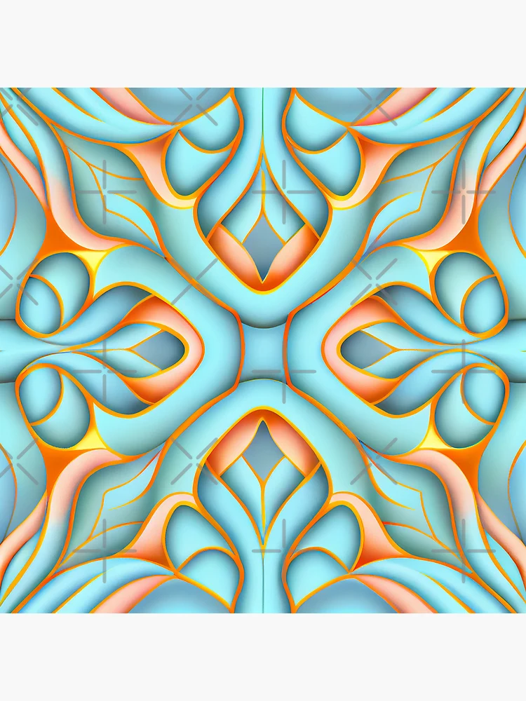 Thumbnail 4 of 4, Clock, Dynamic Pastel Transitional Pattern Digital Painting designed and sold by CodeAndColors.