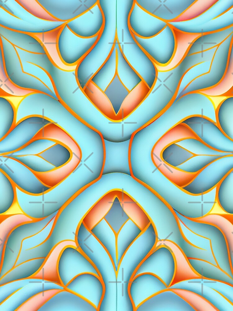 Thumbnail 3 von 3, Tuch, Dynamic Pastel Transitional Pattern Digital Painting designt und verkauft von CodeAndColors.
